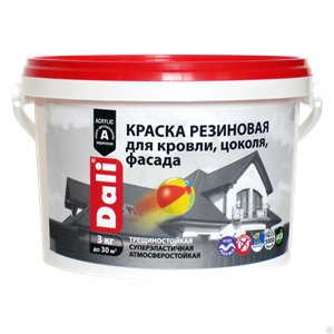 Краска резиновая  3кг коричневая фасадная Dali